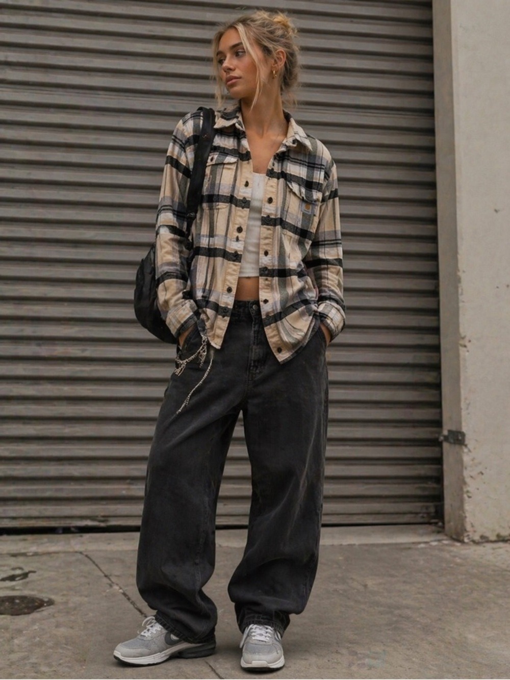 NWT Carhartt Plaid Button Down Relaxed Fit Tencel Fiber Series Size S Flannel